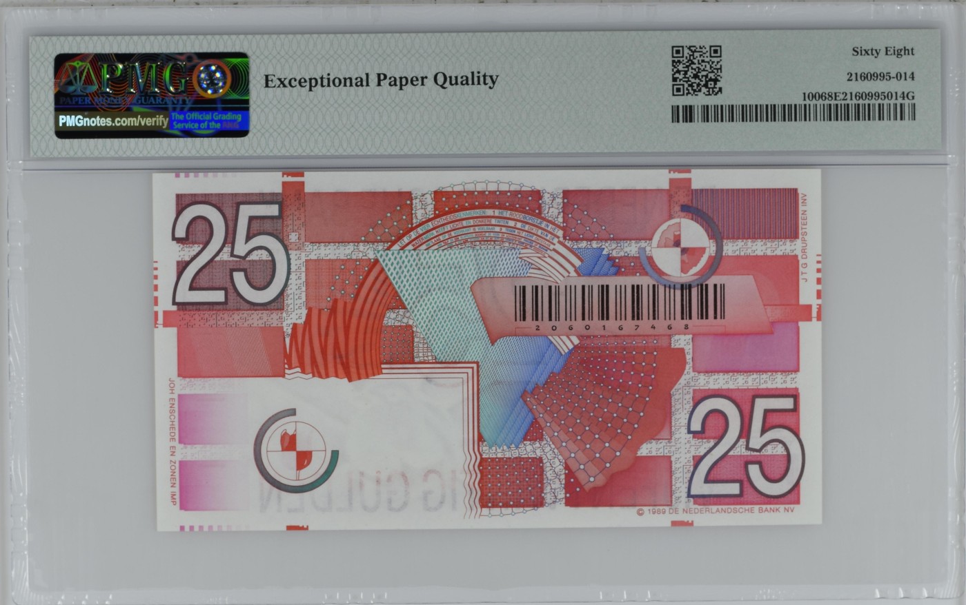 乐淘淘纸币粉丝返利场 第22期 本店粉丝每张纸币返利五元！ 【206067463】荷兰1989年纸币 25盾 PMG68EPQ 季军分