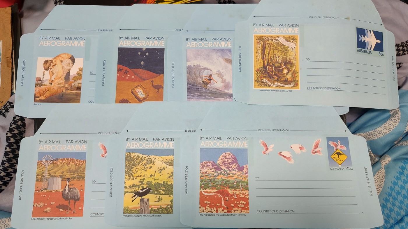 一月邮币社第四期拍卖国际邮票专场 漂亮的澳大利亚航空新邮简7个