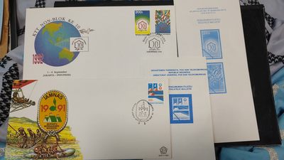 一月邮币社第四期拍卖国际邮票专场 - 印度尼西亚首日封一对带卡