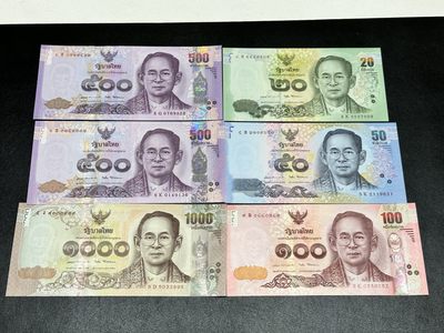 《外钞收藏家》第三百零二期（连拍第一场） - 泰国泰铢6张 1000泰铢还是999豹子号 全新UNC