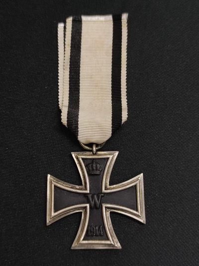 老王徽章拍卖第八期 - 德国一战二级铁十字勋章  吊环带G厂标 800银戳 稀少民事版
