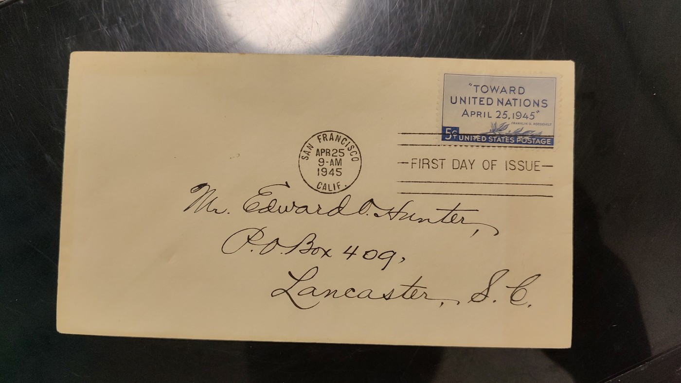 一月邮币社第四期拍卖国际邮票专场 1945年抗战胜利美国实寄封