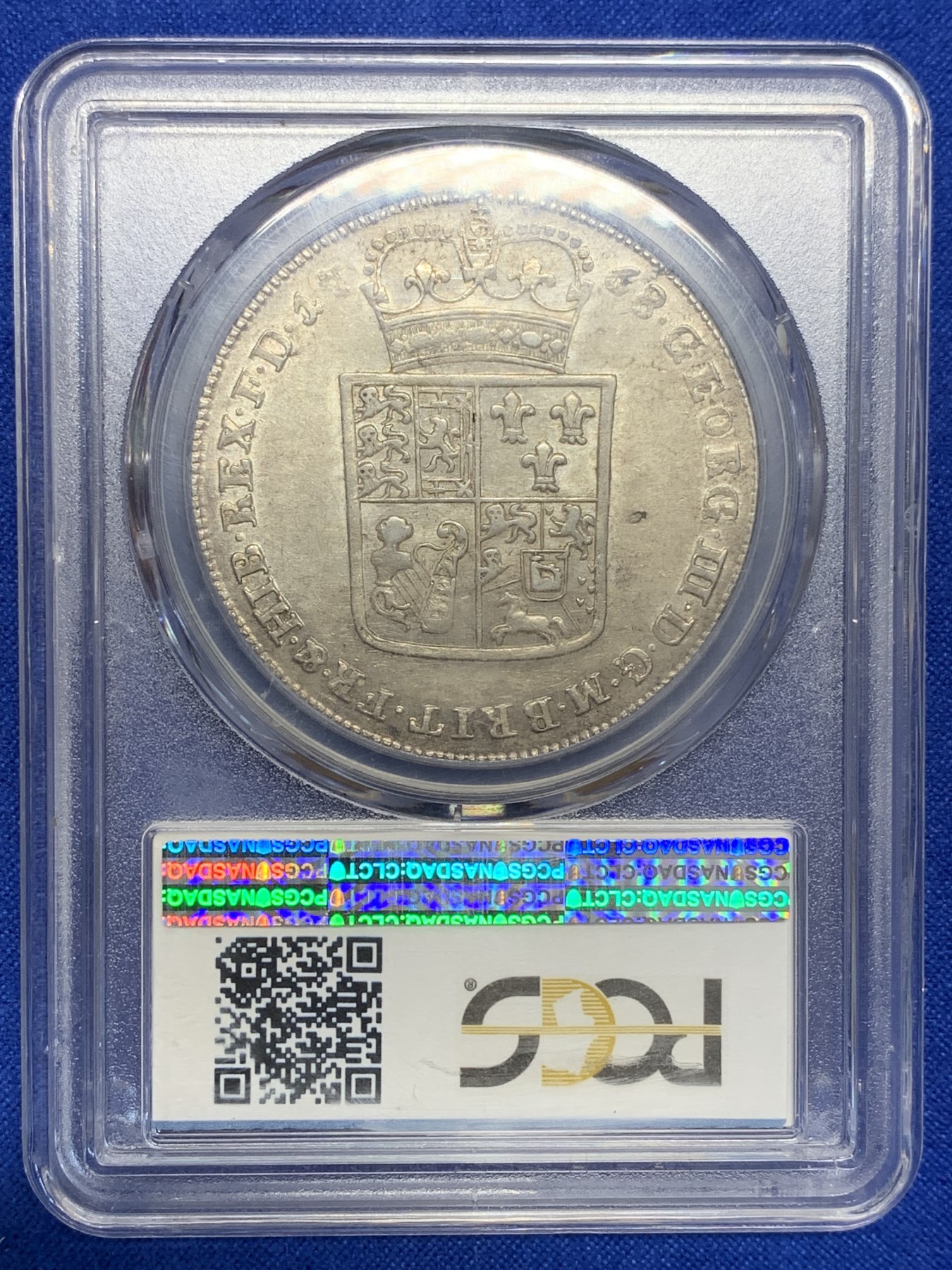 欢迎参加《竞宝斋》为国而庆 老张自藏专场 ，定制纪念章相赠 PCGS AU55 德国 布伦瑞克 1768年 泰勒银币 深打细节 人物鼻尖没有磨损