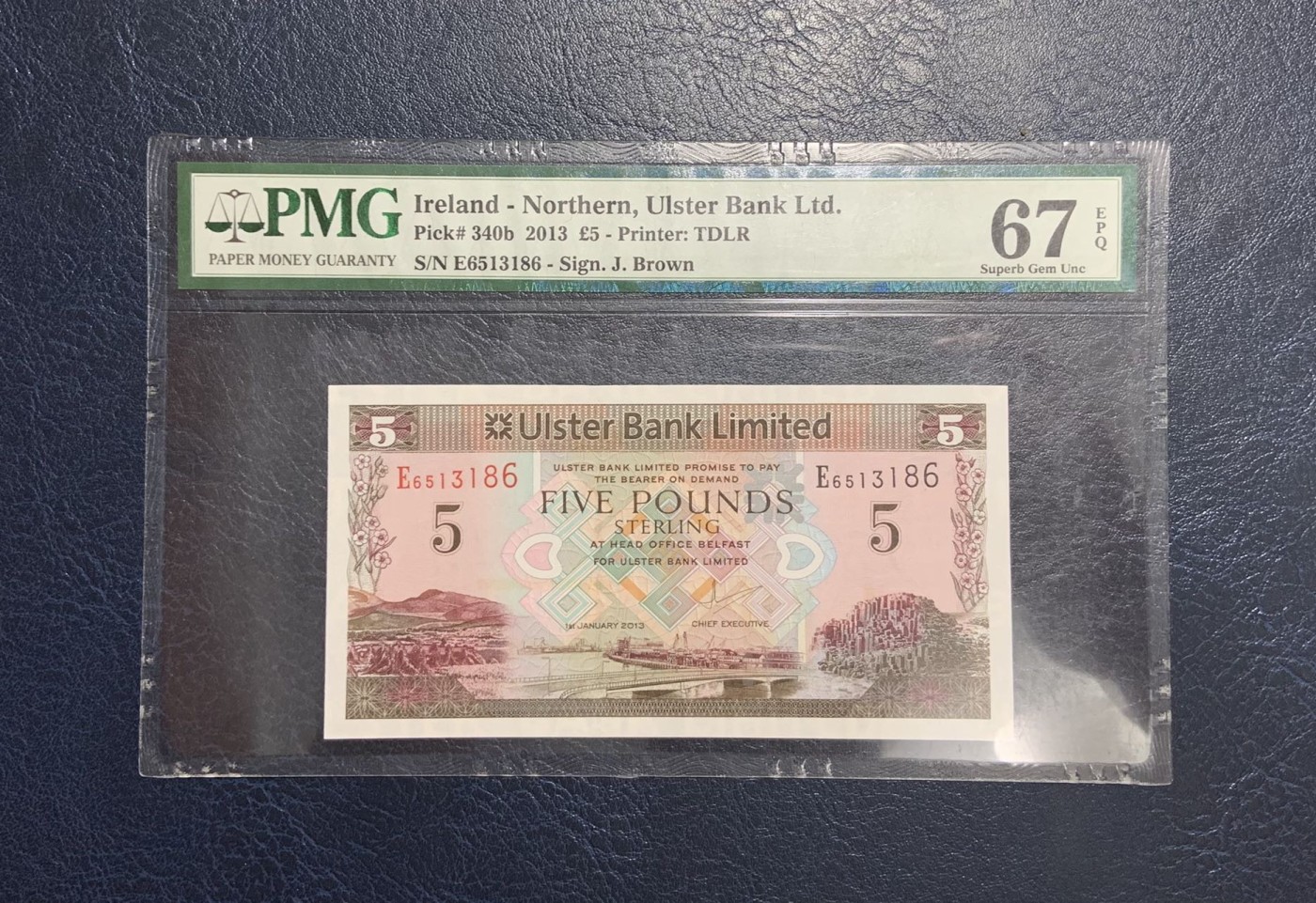 收藏联盟Quantum Auction 第294期拍卖 巴哈马彩背女王珍品 北爱尔兰阿斯特银行2013年5镑 PMG67 号码无47