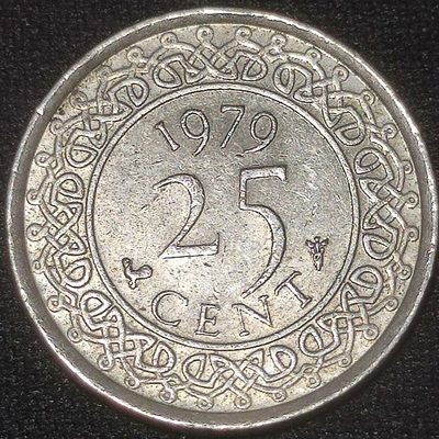 240126 苏里南25分20mm铜镍币年份随机发货