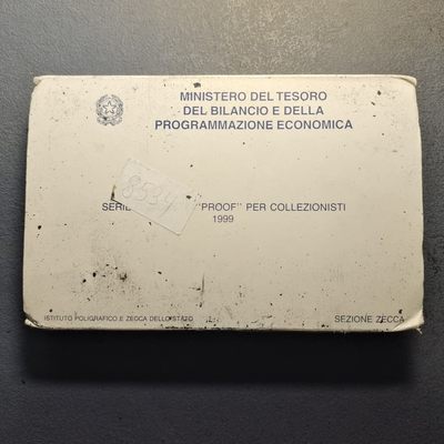 0起1加-纯粹捡漏拍-242双节炸场包邮连拍第六场流淌着奶和蜜的土地 - 【少见】意大利1999年官方精制套币-盒证全-量8500-含维托里奥·阿尔菲耶里诞生250周年+帆船女神2枚精制银币