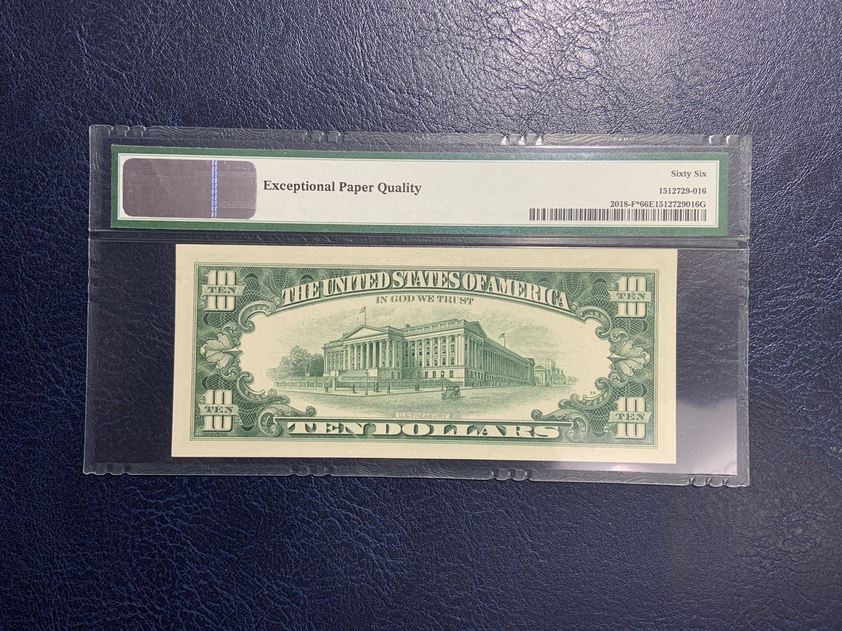 收藏联盟Quantum Auction 第294期拍卖 巴哈马彩背女王珍品 美国联邦储备券1969年10元 PMG66  星补号