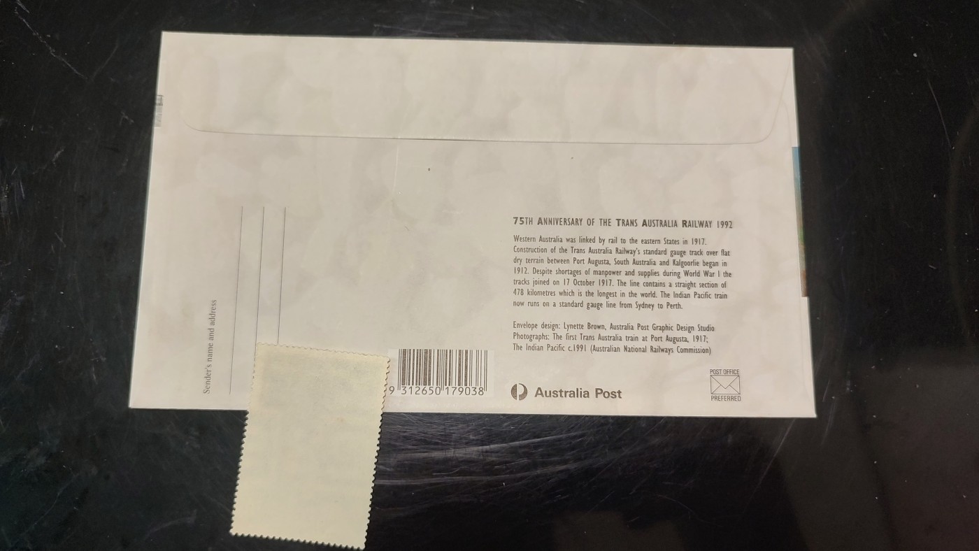一月邮币社第四期拍卖国际邮票专场 1992年澳大利亚火车邮资封和新票