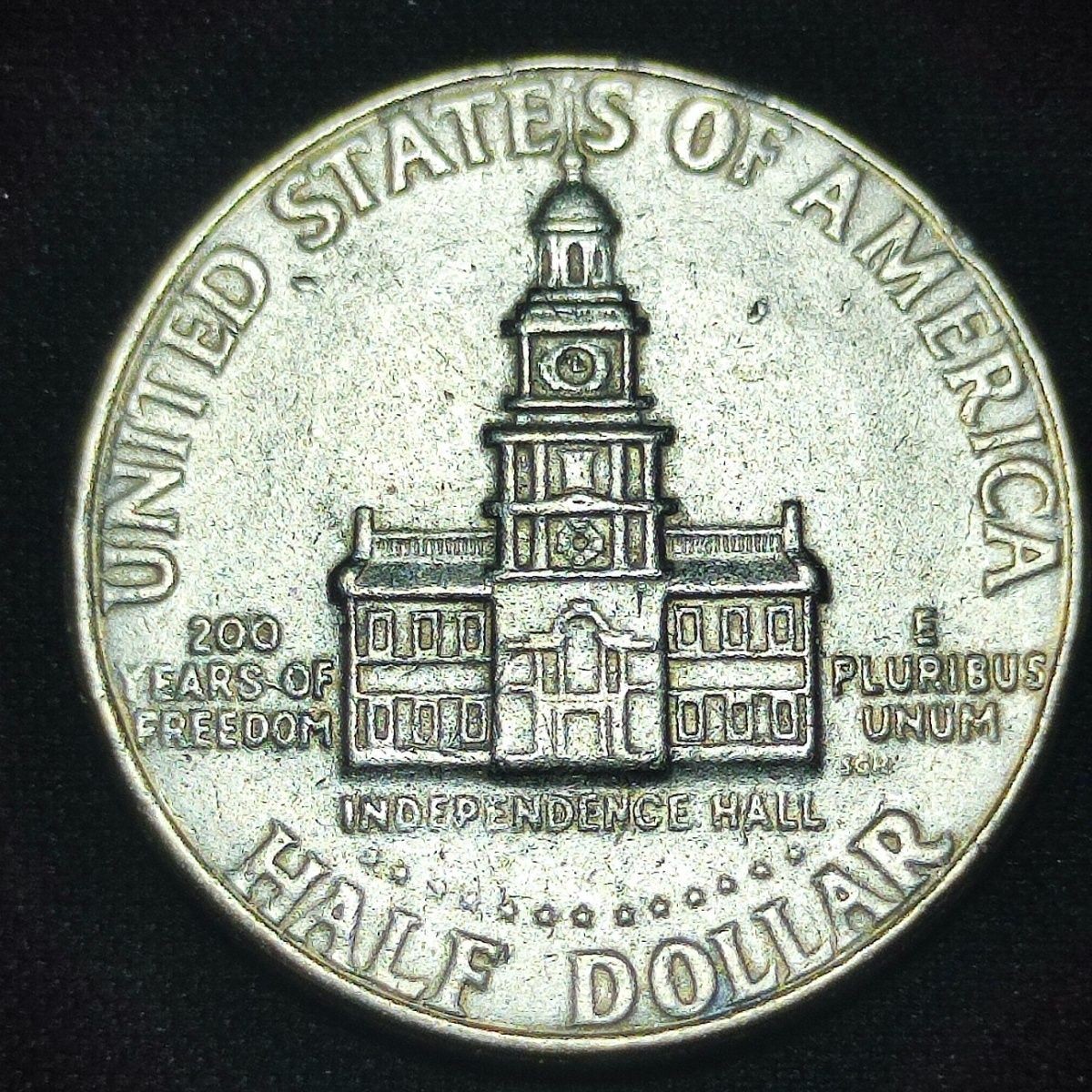 231003专场 钟楼200周年 1976年美国半圆镍铜纪念币 肯尼迪总统币30.5mm81407