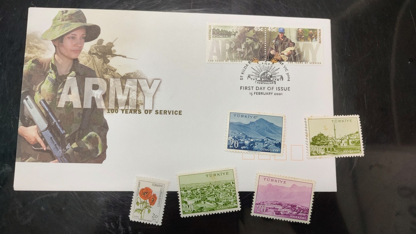 一月邮币社第四期拍卖国际邮票专场 2001年澳大利亚军人套票首日封和土耳其新票