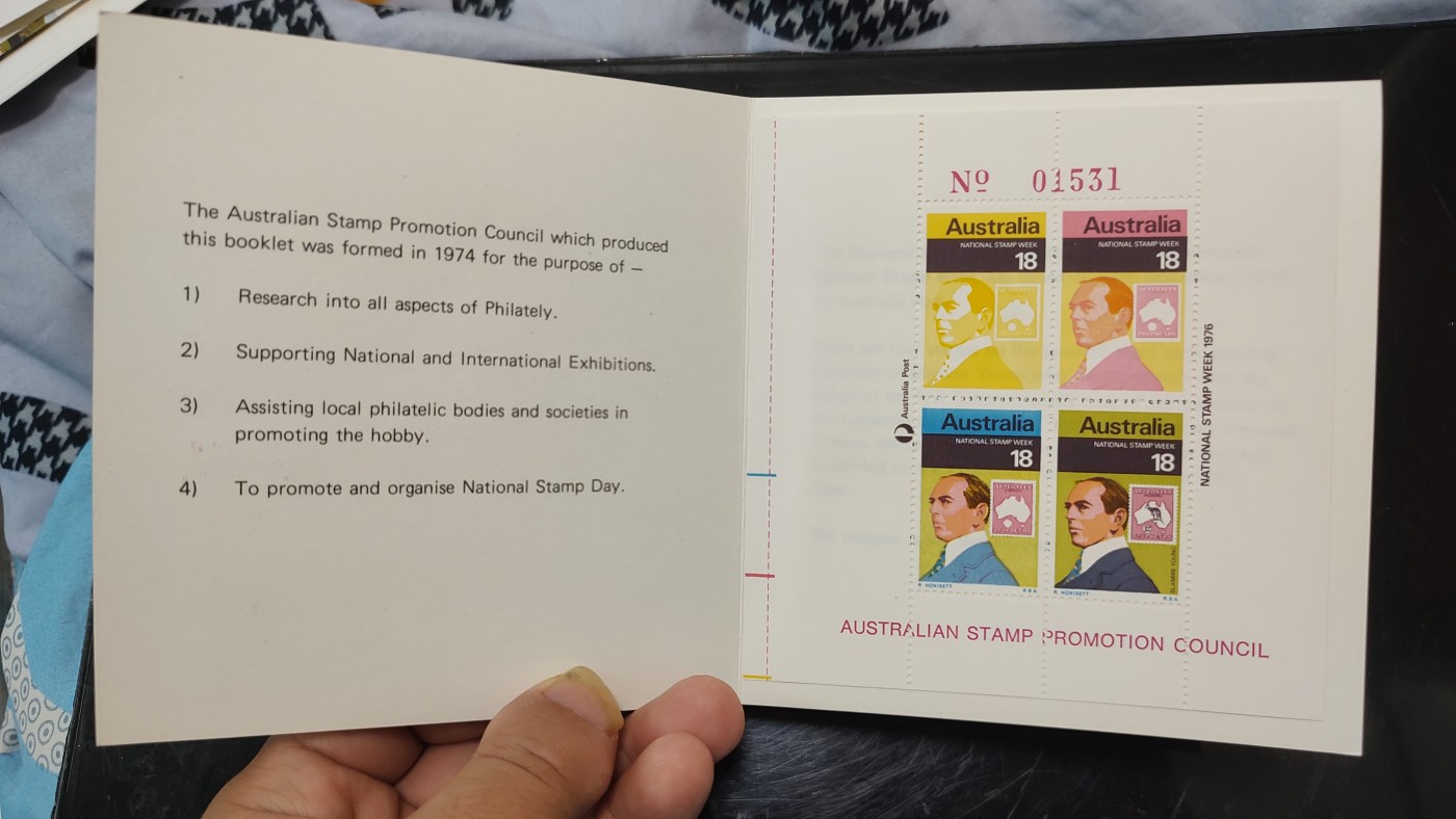 一月邮币社第四期拍卖国际邮票专场 1974年澳大利亚人物小全张