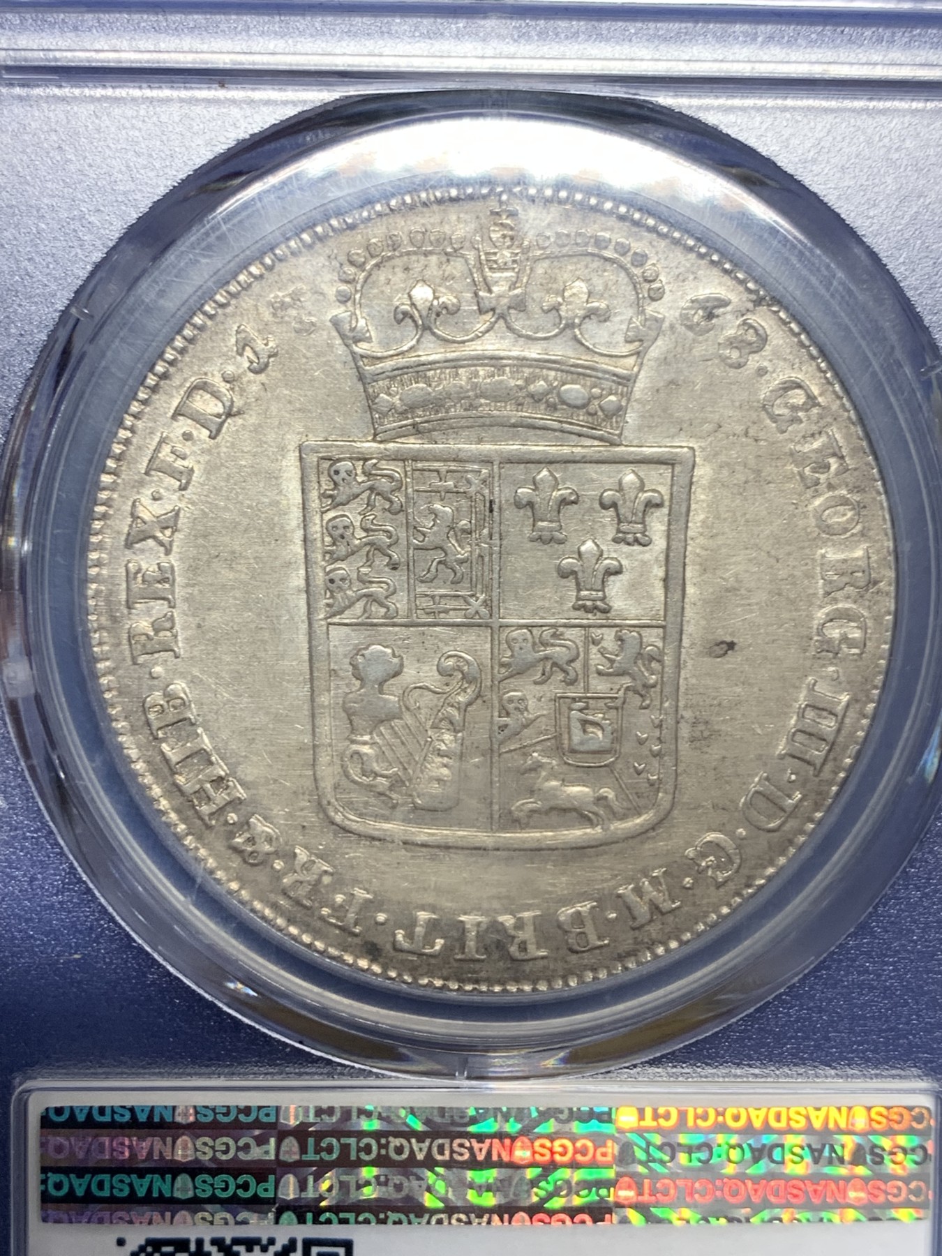 欢迎参加《竞宝斋》为国而庆 老张自藏专场 ，定制纪念章相赠 PCGS AU55 德国 布伦瑞克 1768年 泰勒银币 深打细节 人物鼻尖没有磨损