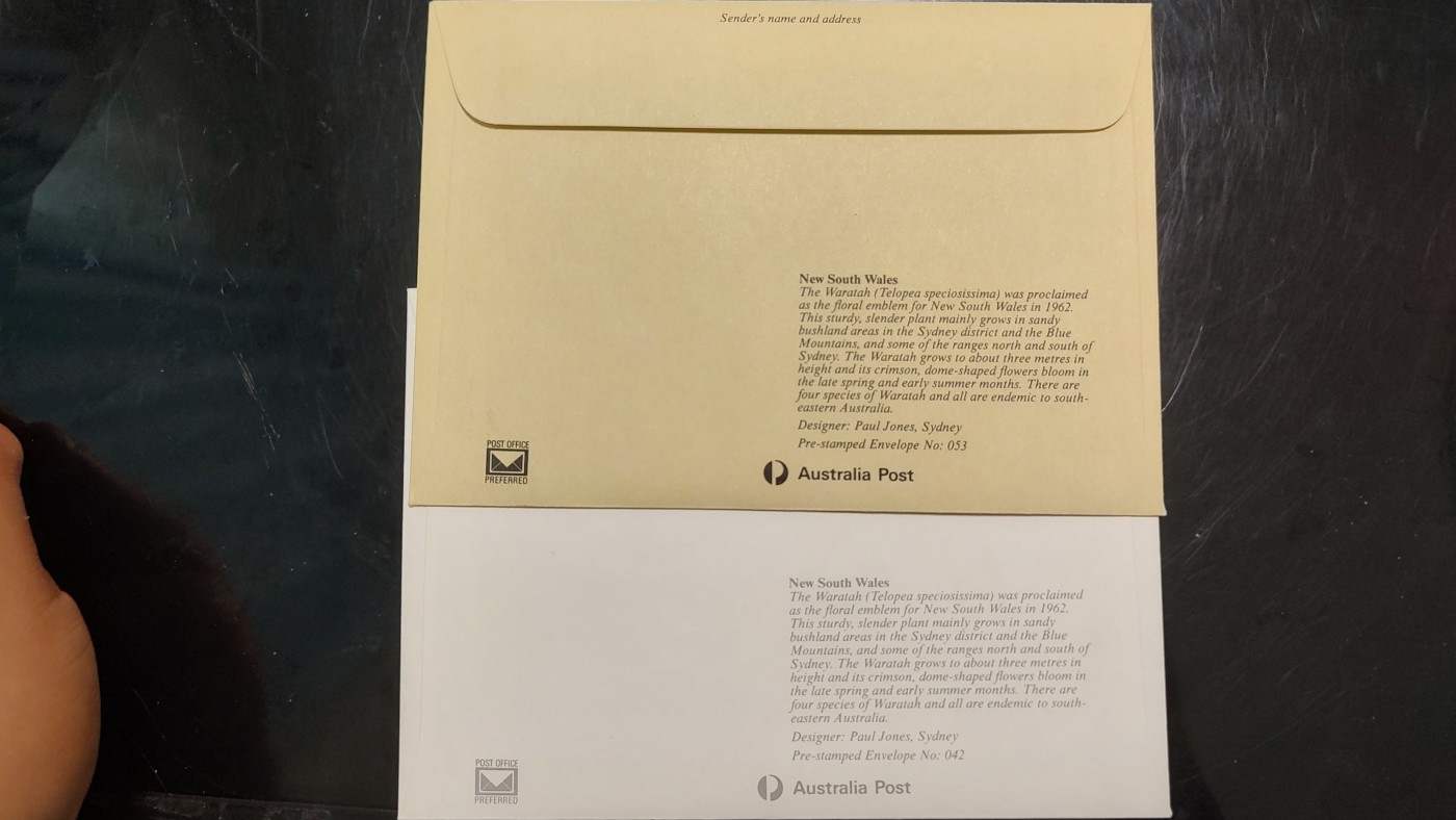 一月邮币社第四期拍卖国际邮票专场 同花不同色澳大利亚首日封一对