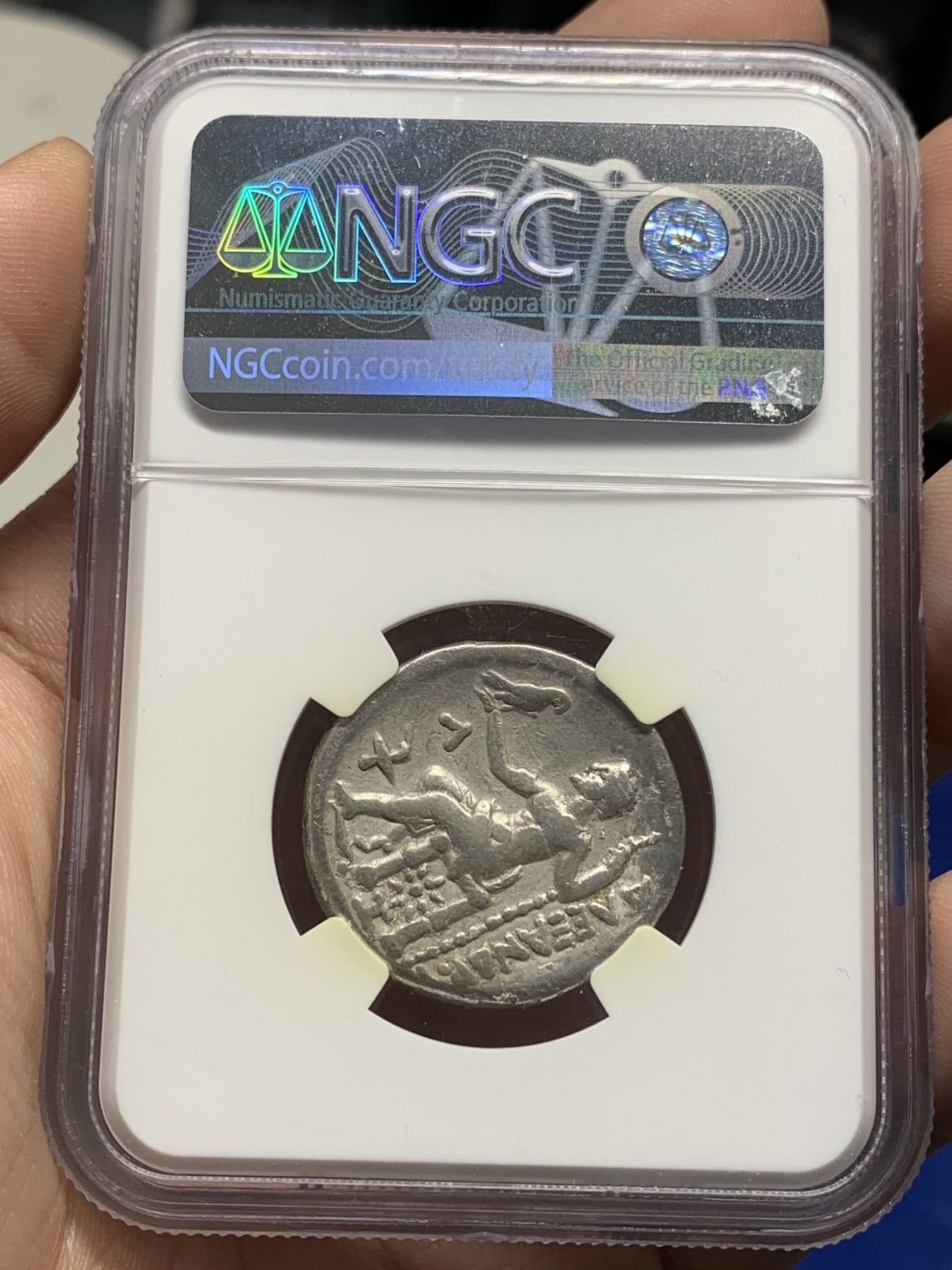 欢迎参加《竞宝斋》为国而庆 老张自藏专场 ，定制纪念章相赠 NGC CHF古希腊 公元336-323年 亚历山大大帝 4德 大银币 17克左右的大规格 眼神深邃 不错的版本