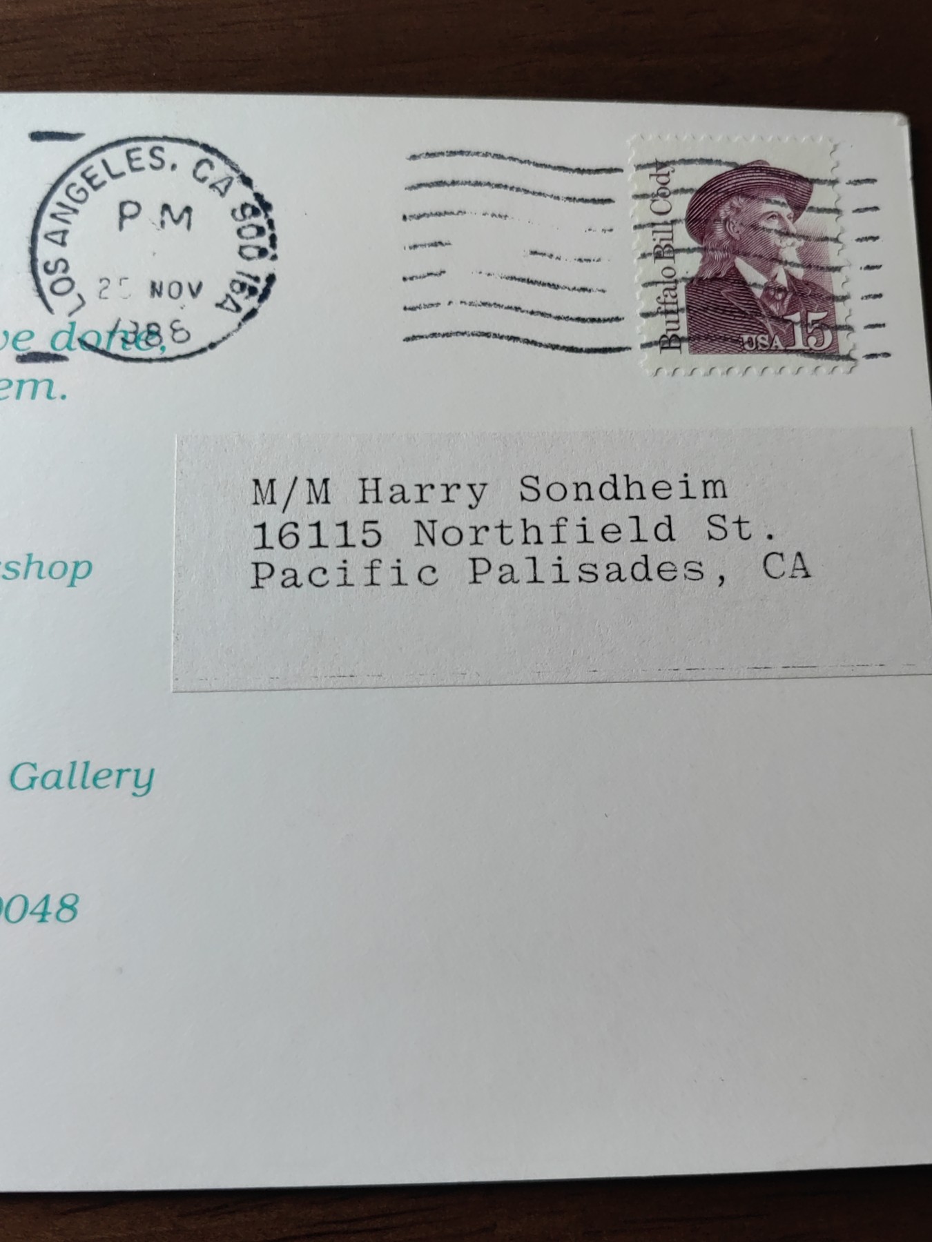 外国邮品精品专场（秒杀）第①②场 1988年以色列实寄明信片 寄美国