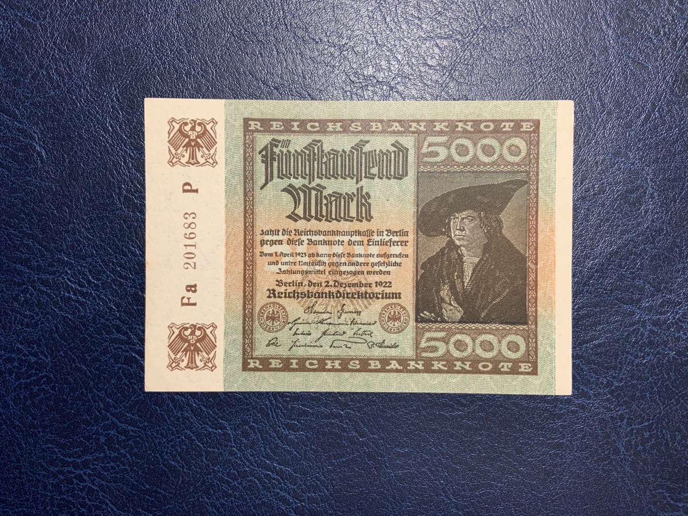 收藏联盟Quantum Auction 第294期拍卖 巴哈马彩背女王珍品 德国1922年5000马克 品相UNC-