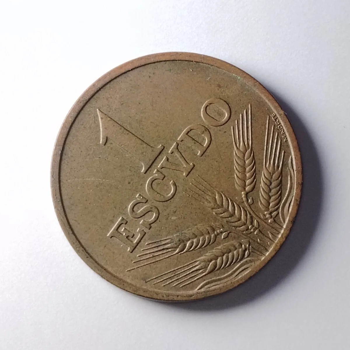 231004专场 葡萄牙1埃斯库多60-70年代十字架26mm铜币欧洲外国硬币外币3206