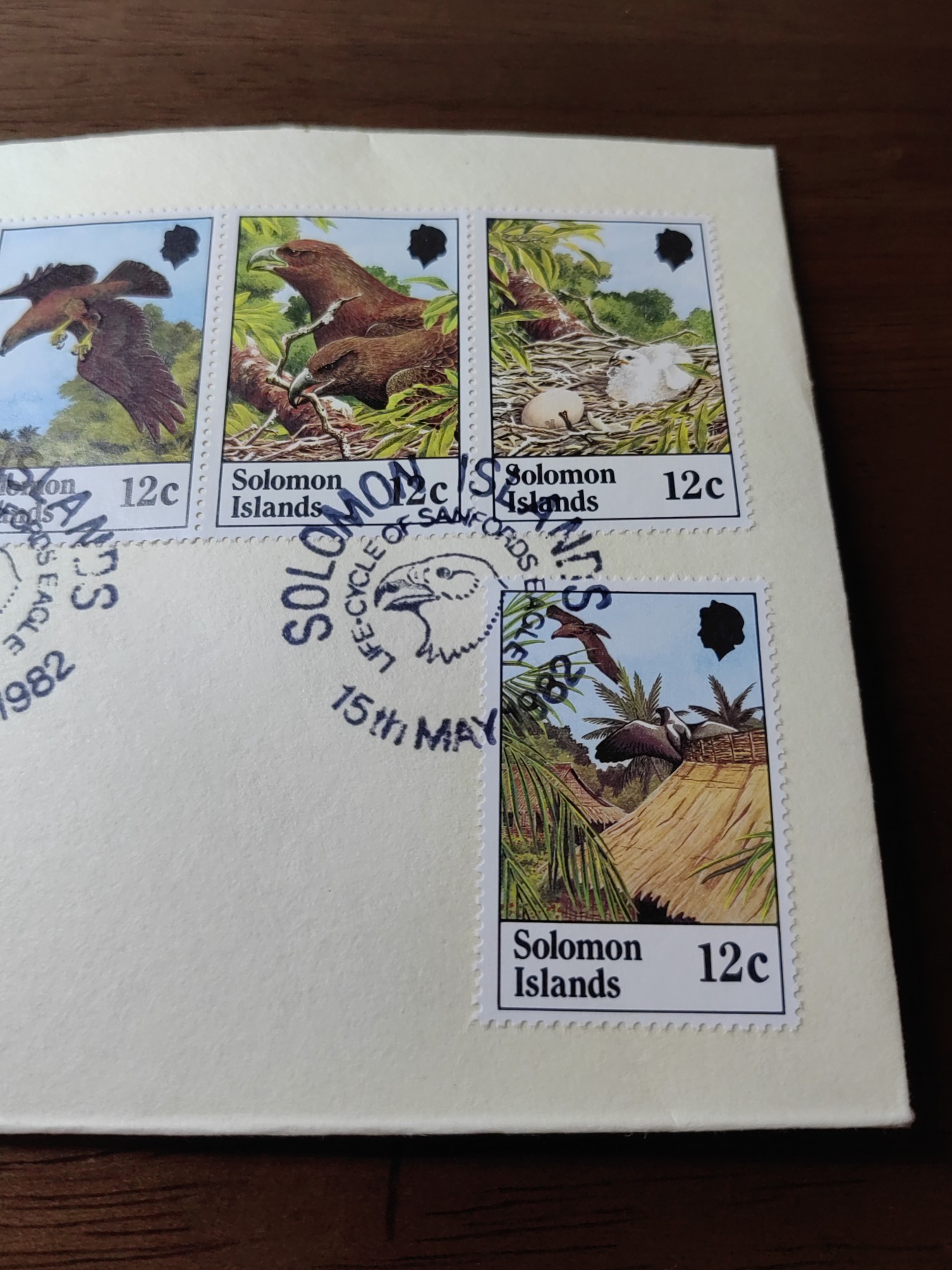 外国邮品精品专场（秒杀）第①②场 所罗门群岛1982年猛禽 桑福德鹰连体邮票