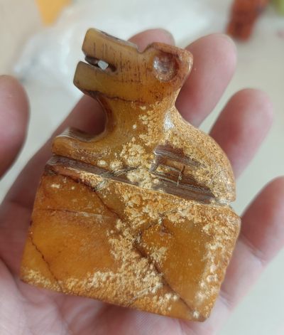 手串，小玉件杂项 岫玉瑞兽刻字印章