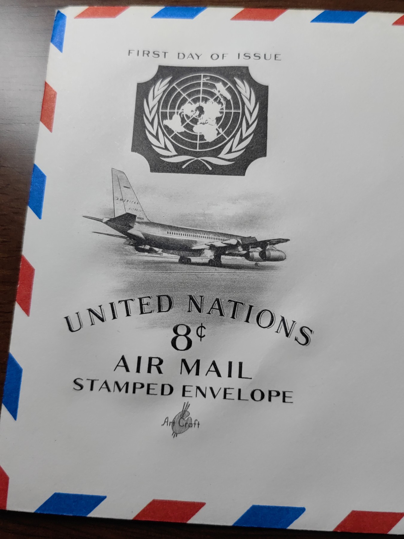外国邮品精品专场（秒杀）第①②场 1963年联合国发行第一天压花盖章纪念航空邮封