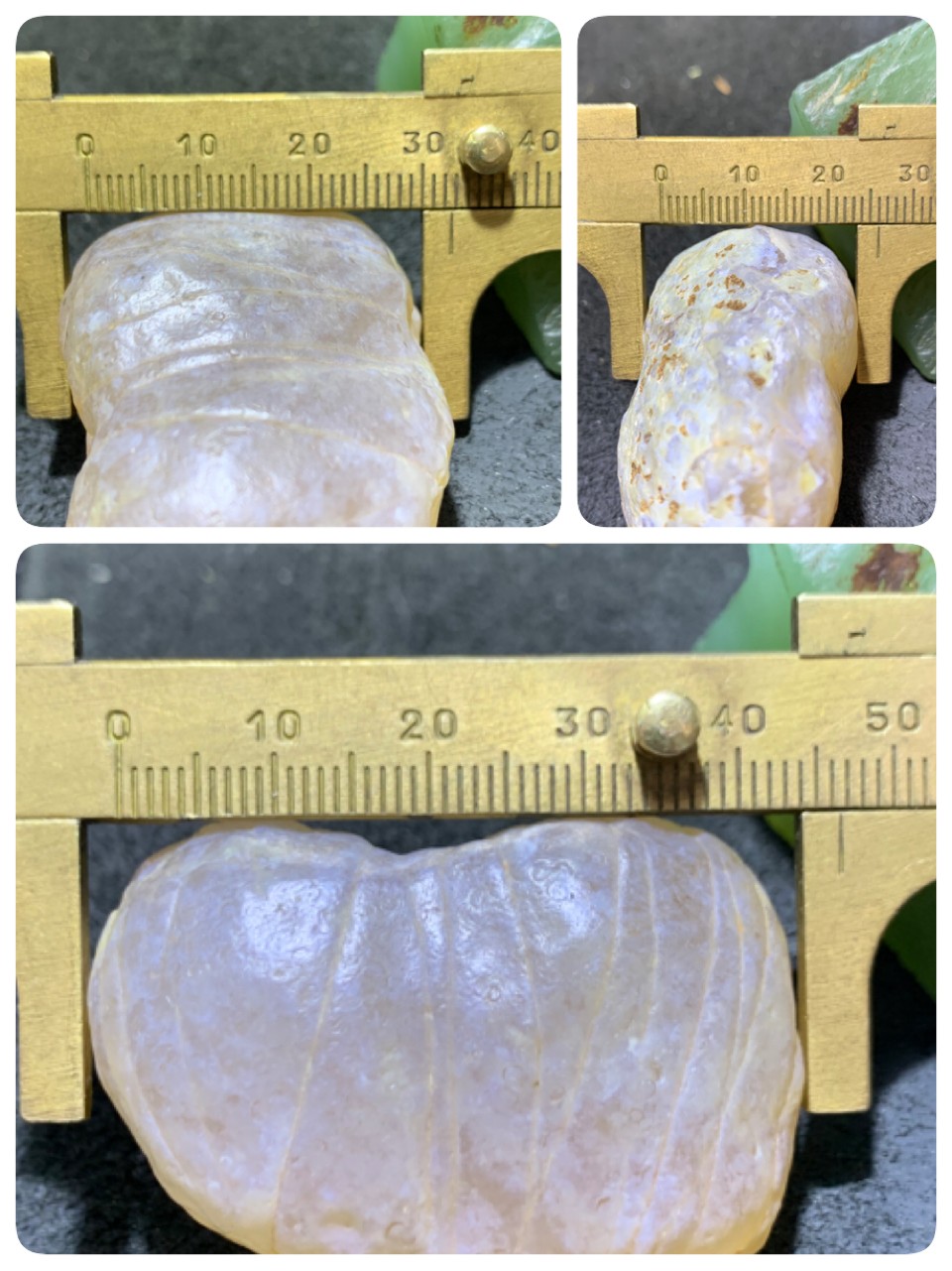 放福利！精美天然千层纹奶油皮阿拉善玛瑙原石一颗，