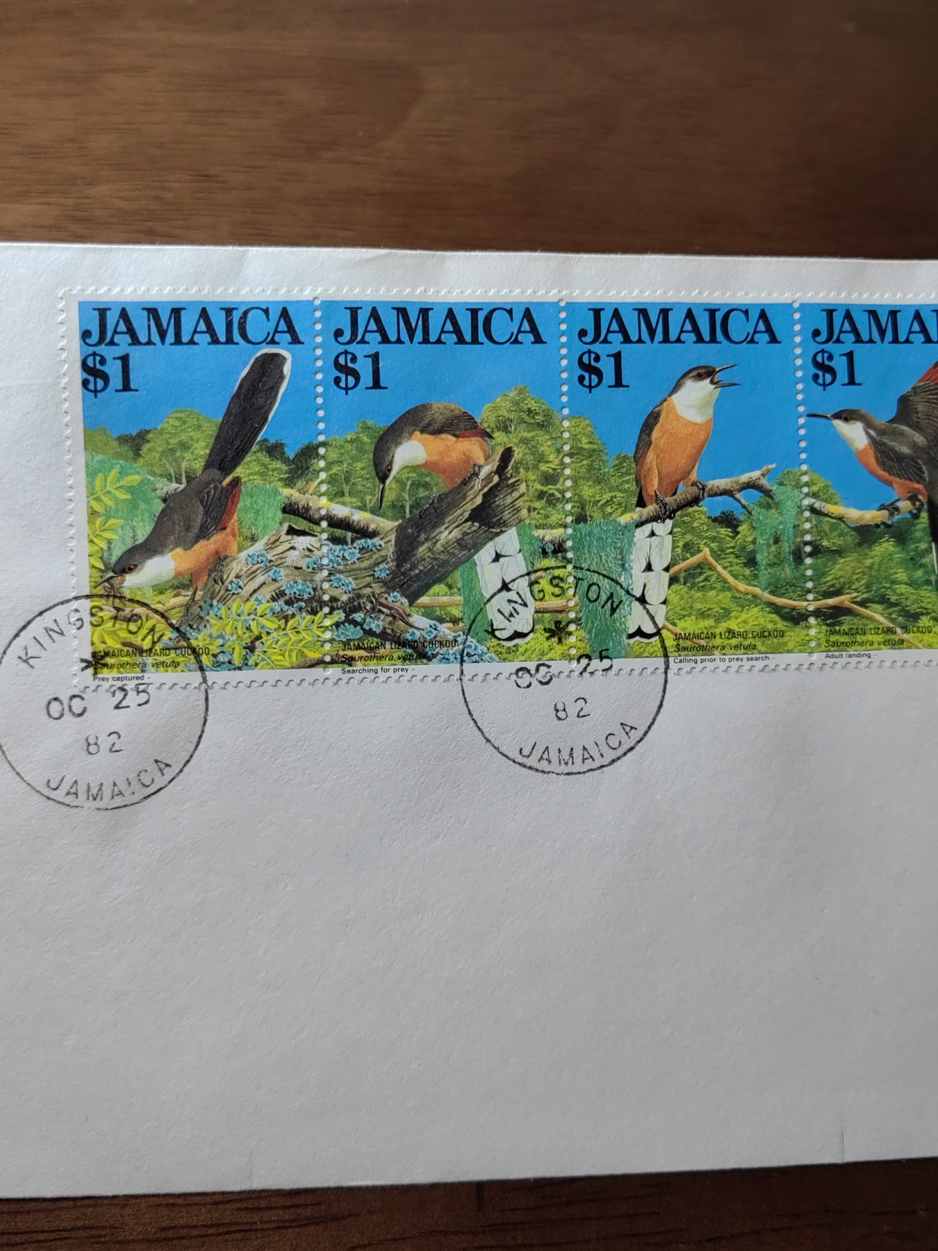 外国邮品精品专场（秒杀）第①②场 1982年牙买加 鸟类连体邮票