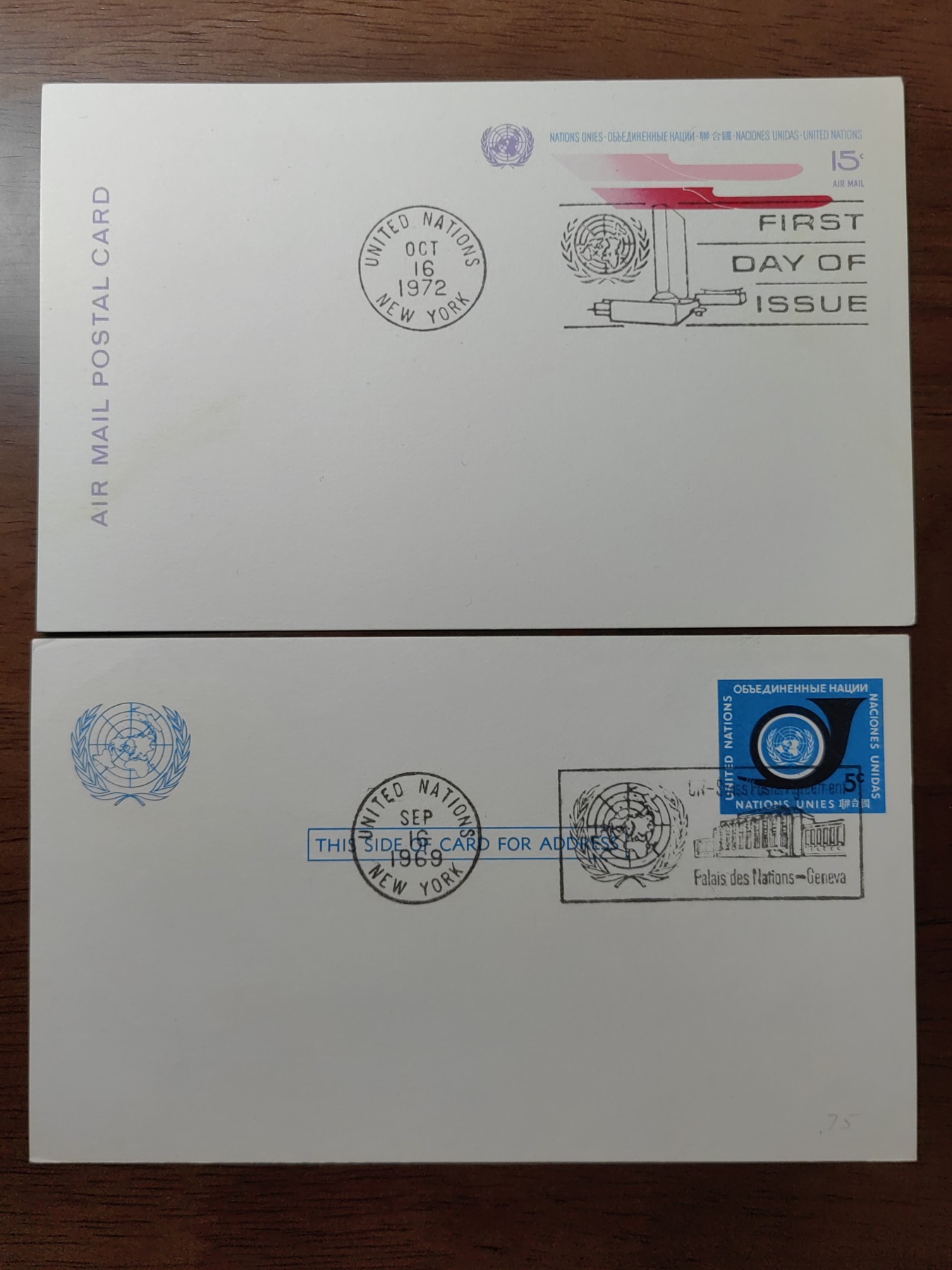 外国邮品精品专场（秒杀）第①②场 联合国老邮戳片2件