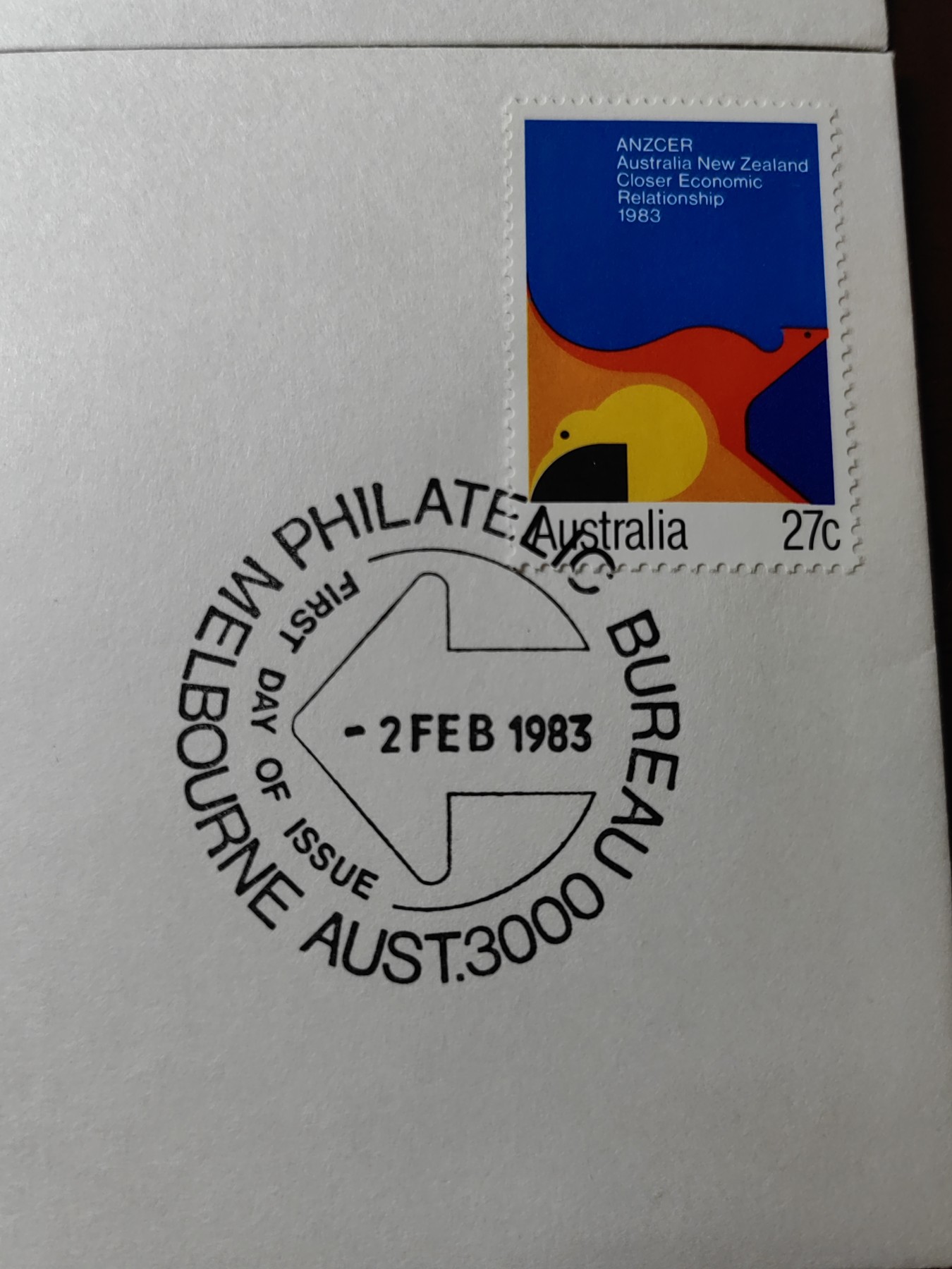 外国邮品精品专场（秒杀）第①②场 澳大利亚新西兰 更密切的经济关系纪念邮封1983年2月2日 