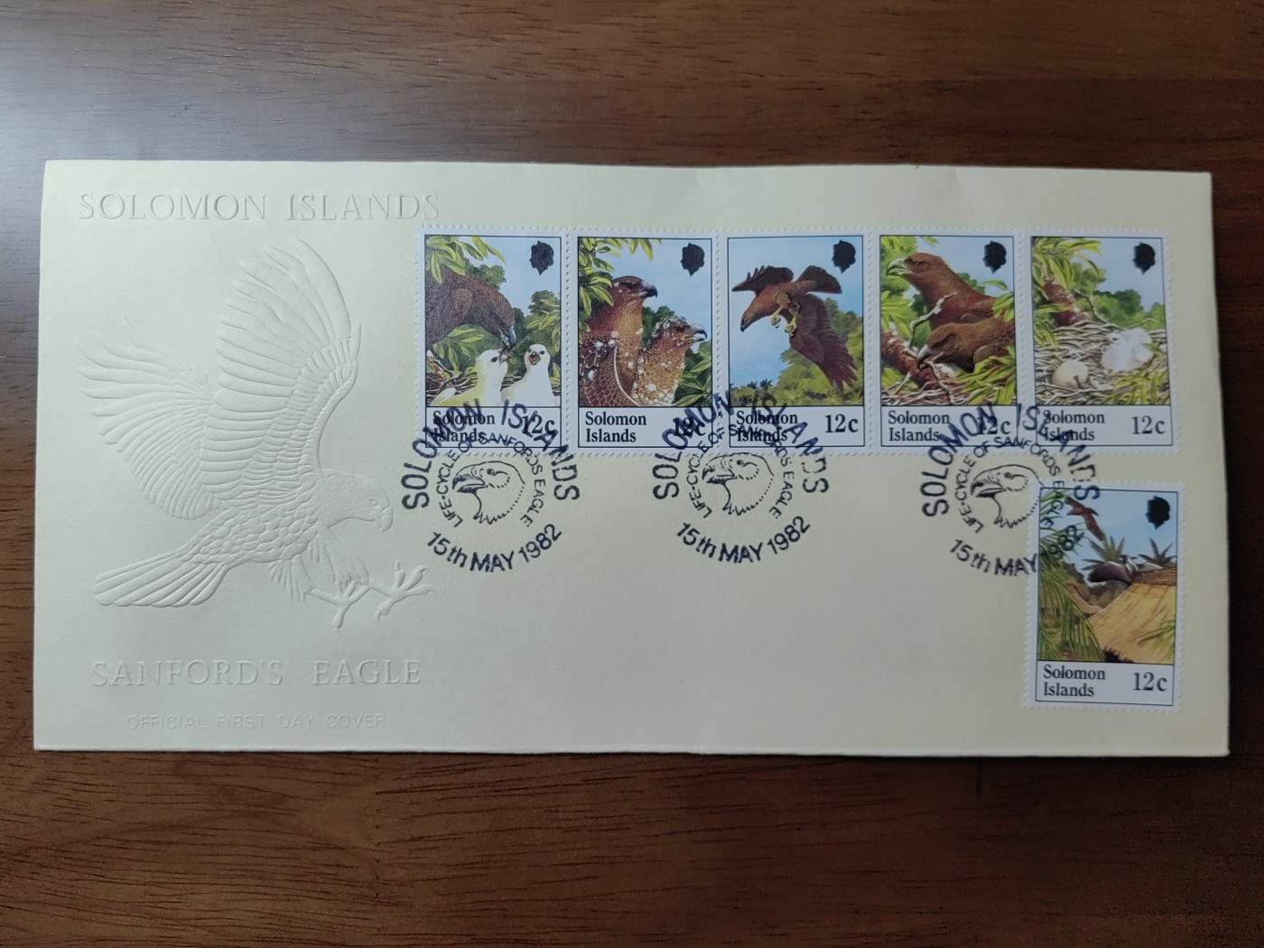 外国邮品精品专场（秒杀）第①②场 所罗门群岛1982年猛禽 桑福德鹰连体邮票