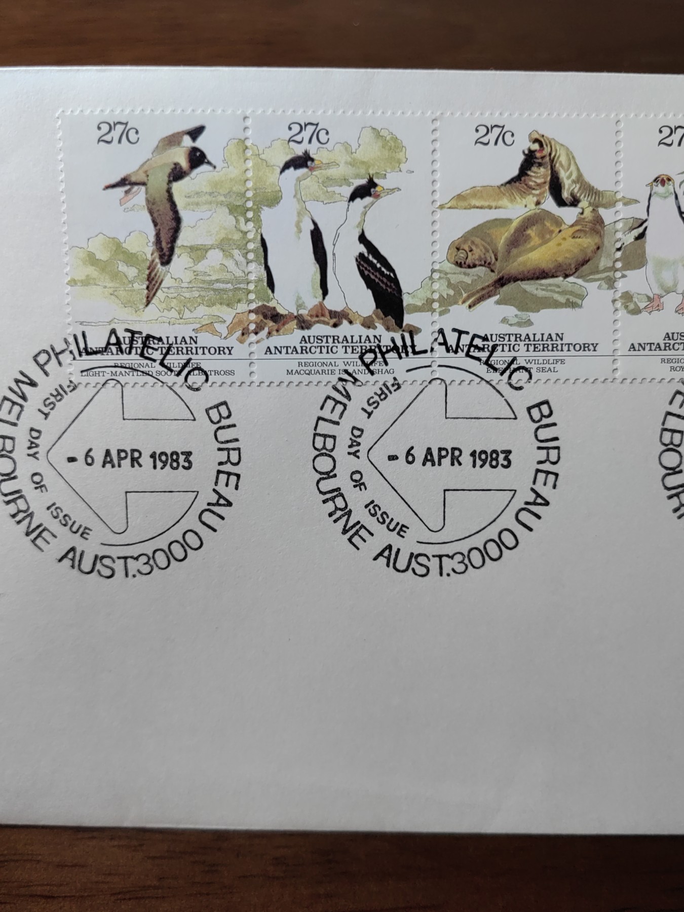 外国邮品精品专场（秒杀）第①②场 1983澳属南极极地动物 连体邮票