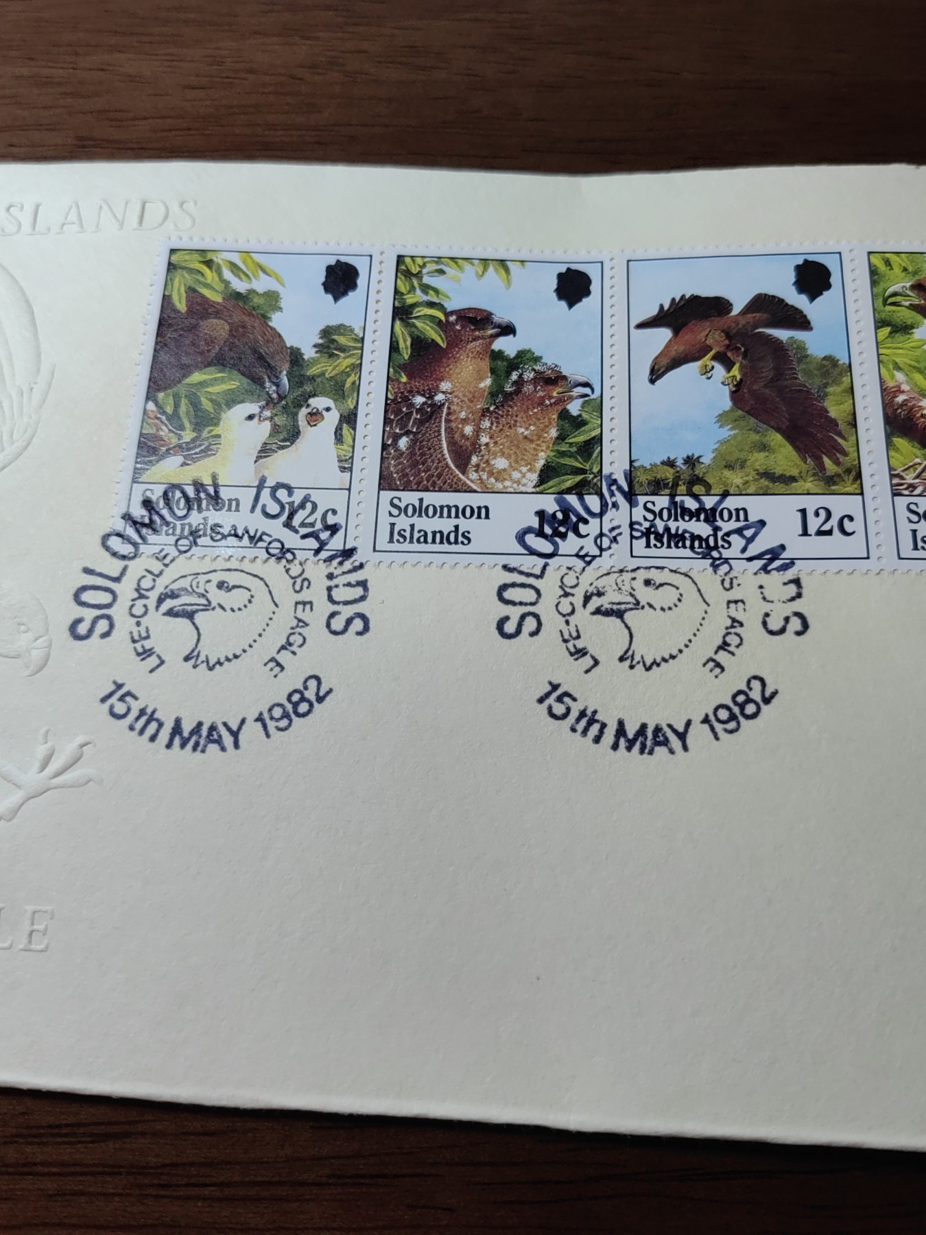 外国邮品精品专场（秒杀）第①②场 所罗门群岛1982年猛禽 桑福德鹰连体邮票
