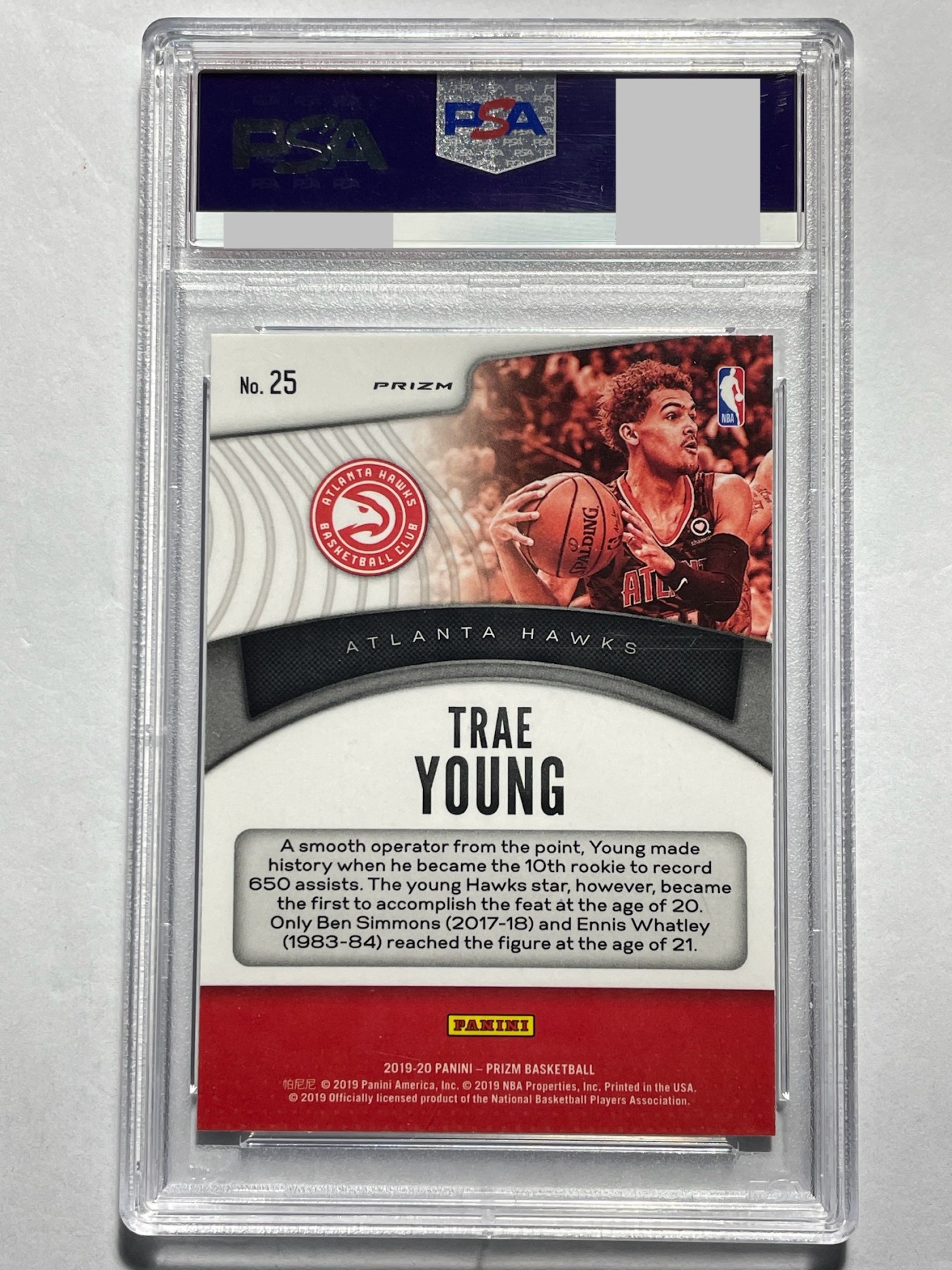 【德藏】·第5期 ·卡牌拍卖 -{ NBA,MLB,WWE···超多亲签卡 } 全场包邮 Panini 2019 Prizm 亚特兰大老鹰队 特雷·杨 银折特卡 PSA 10