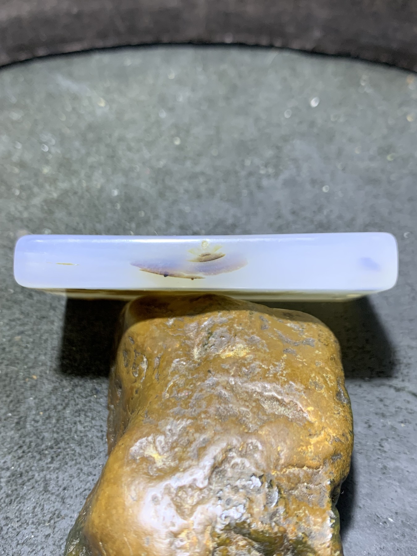 精美高玉化马达加斯加海洋玉髓草花纹牌子一个！