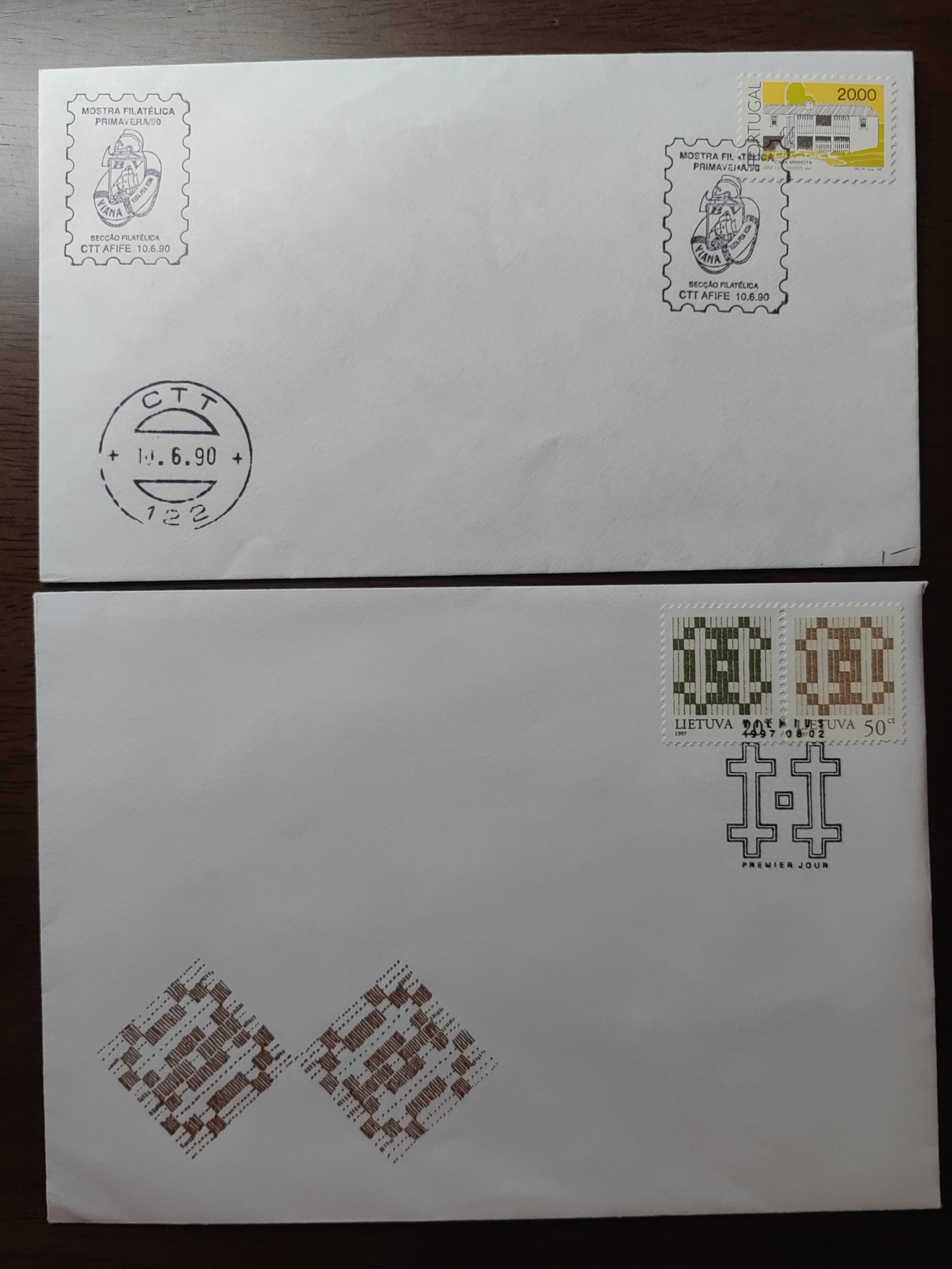 外国邮品精品专场（秒杀）第①②场 葡萄牙1990交友展纪念邮封'立陶宛1997编织纪念邮封