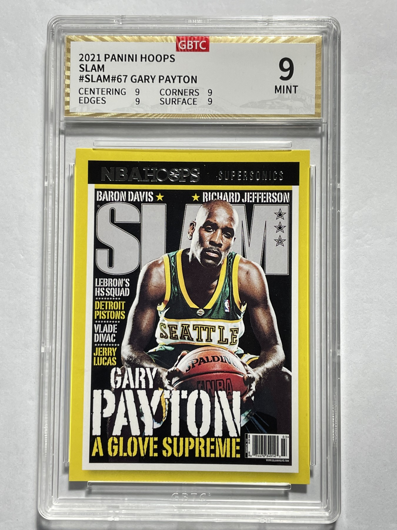 【德藏】·第5期 ·卡牌拍卖 -{ NBA,MLB,WWE···超多亲签卡 } 全场包邮 Panini 2021 Hoops 西雅图超音速队 加里·佩顿 杂志特卡 公博 9