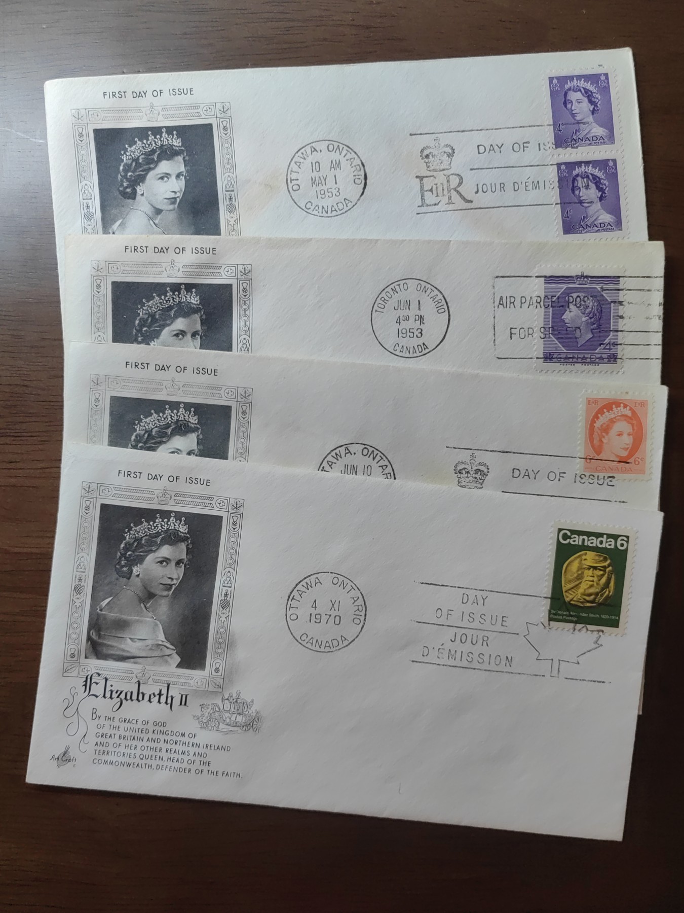 外国邮品精品专场（秒杀）第①②场 加拿大女王伊丽莎白二世邮封4件