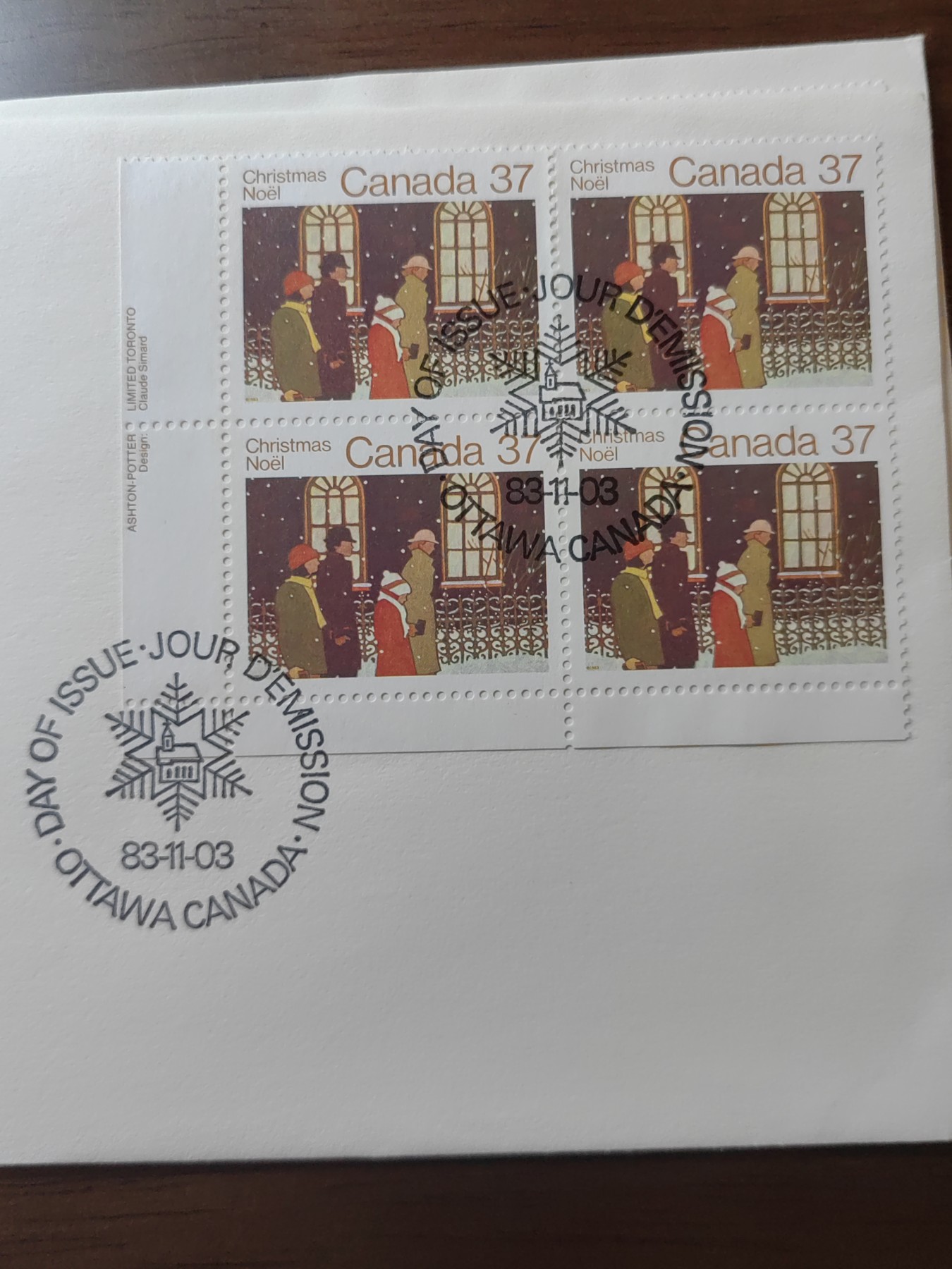 外国邮品精品专场（秒杀）第①②场 1983年加拿大圣诞快乐纪念邮封