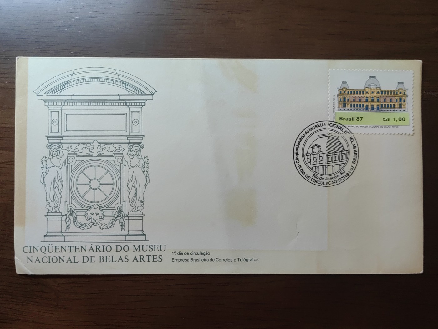 外国邮品精品专场（秒杀）第①②场 巴西1987 国立美术馆五十周年纪念邮封