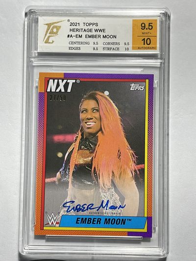 【德藏】·第5期 ·卡牌拍卖 -{ NBA,MLB,WWE···超多亲签卡 } 全场包邮 - Topps 2021 WWE EMBER MOON 50编 亲签限编卡 卡签 TQG 9.5 面10 签名10