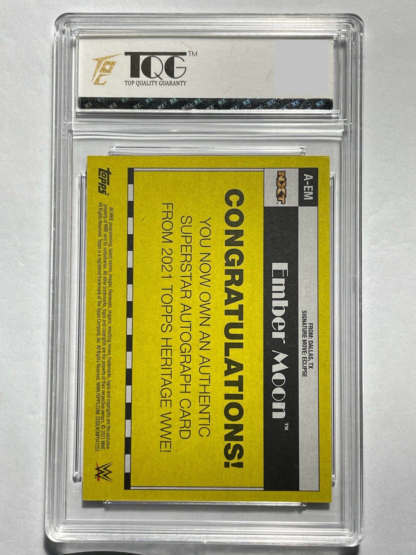 【德藏】·第5期 ·卡牌拍卖 -{ NBA,MLB,WWE···超多亲签卡 } 全场包邮 Topps 2021 WWE EMBER MOON 50编 亲签限编卡 卡签 TQG 9.5 面10 签名10