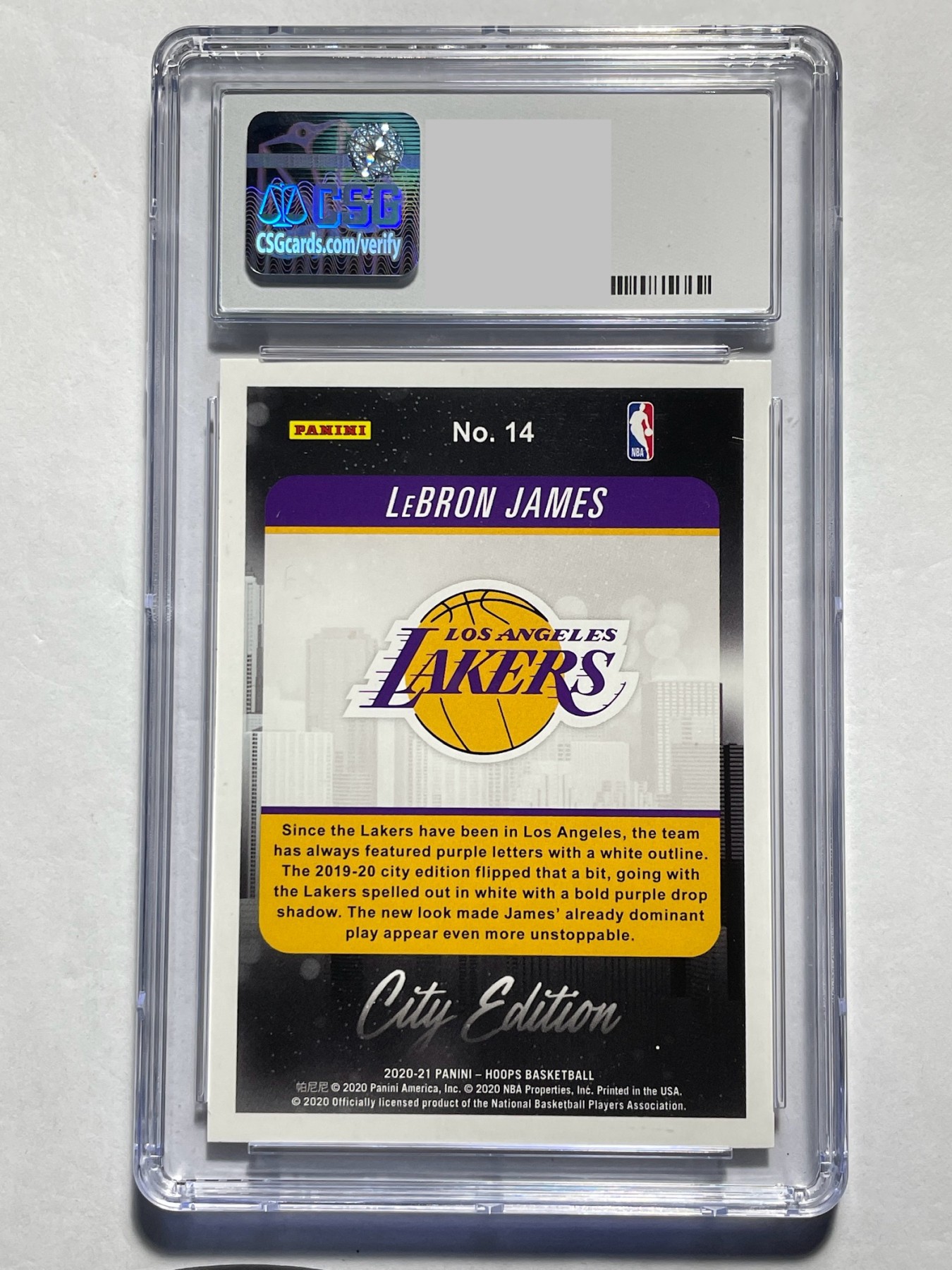 【德藏】·第5期 ·卡牌拍卖 -{ NBA,MLB,WWE···超多亲签卡 } 全场包邮 Panini 2020-21赛季 Hoops 洛杉矶湖人队 勒布朗·詹姆斯 特卡 CSG 9.5