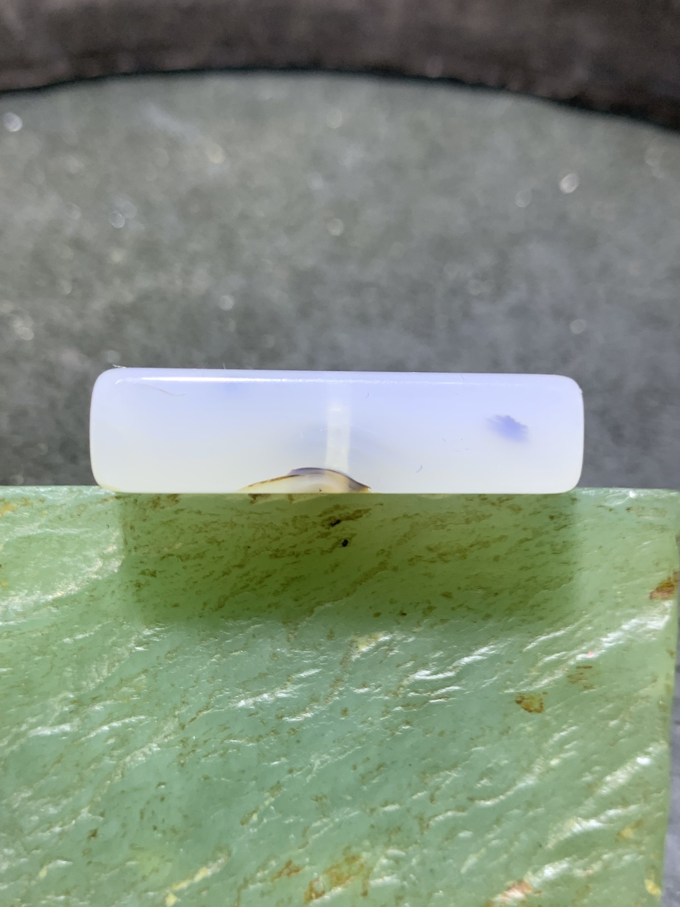 精美高玉化马达加斯加海洋玉髓草花纹牌子一个！