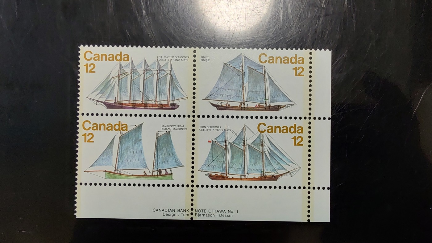 一月邮币社第五期拍卖国际邮票专场 加拿大帆船四方联新票