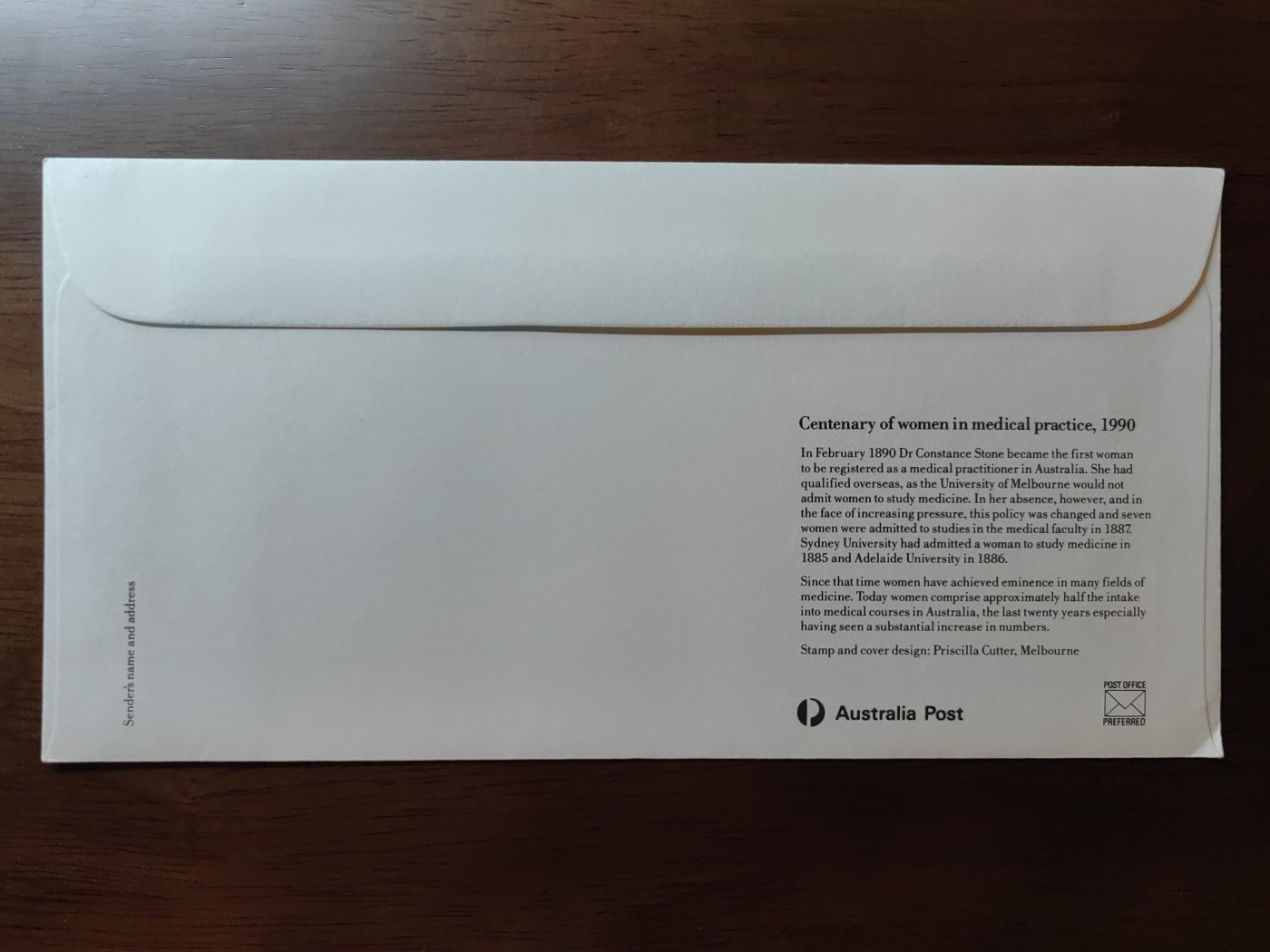 外国邮品精品专场（秒杀）第①②场 第一位女性医生 澳大利亚1990年