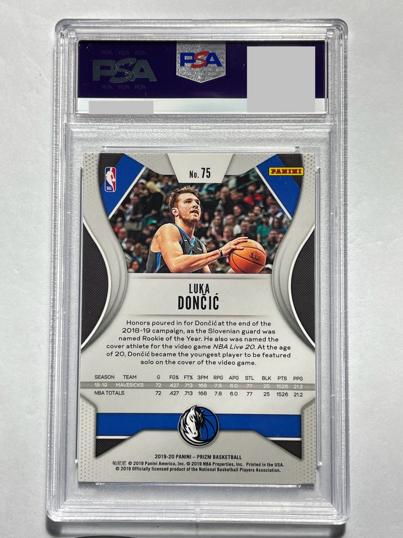 【德藏】·第5期 ·卡牌拍卖 -{ NBA,MLB,WWE···超多亲签卡 } 全场包邮 Panini 2019 Prizm 达拉斯独行侠队 卢卡·东契奇 PSA 9