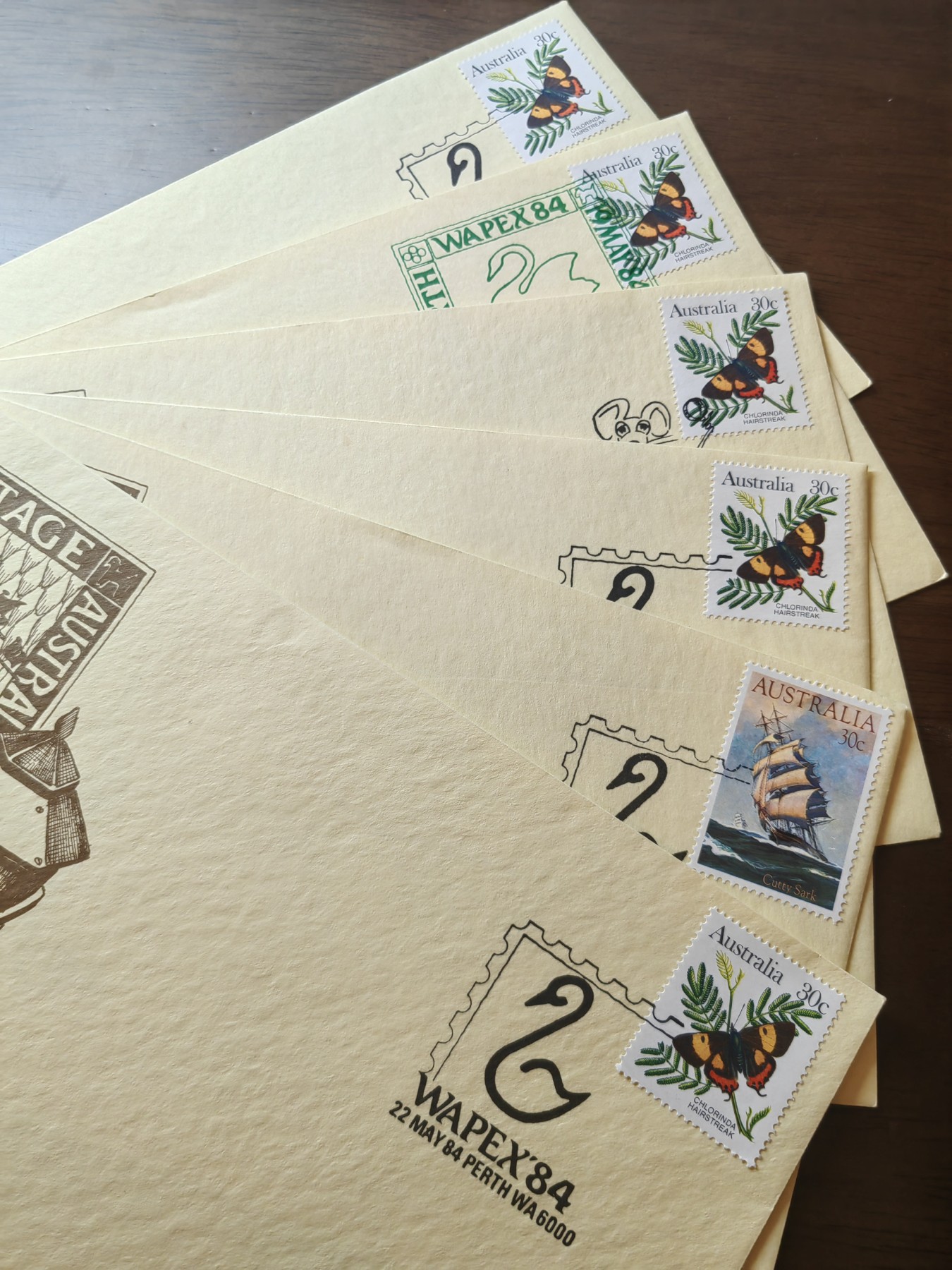 外国邮品精品专场（秒杀）第①②场  1984举行的全国集邮展览（由西澳大利亚州邮票推广委员会及西澳大利亚州集邮协会主办）邮封6件