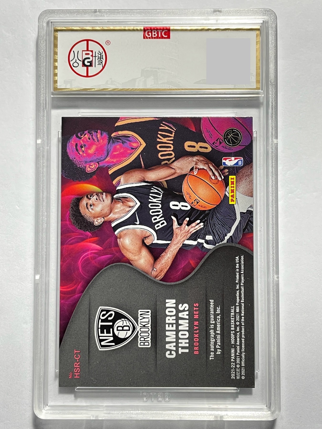 【德藏】·第5期 ·卡牌拍卖 -{ NBA,MLB,WWE···超多亲签卡 } 全场包邮 Panini 2021 Hoops 布鲁克林篮网队 卡梅伦·托马斯 新秀 亲签卡 公博 9.5 签名10