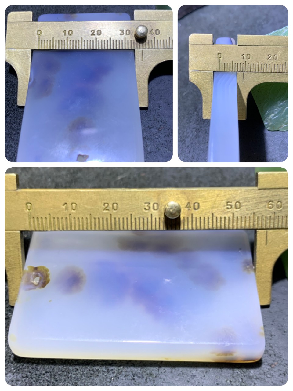 精美高玉化马达加斯加海洋玉髓草花纹牌子一个！