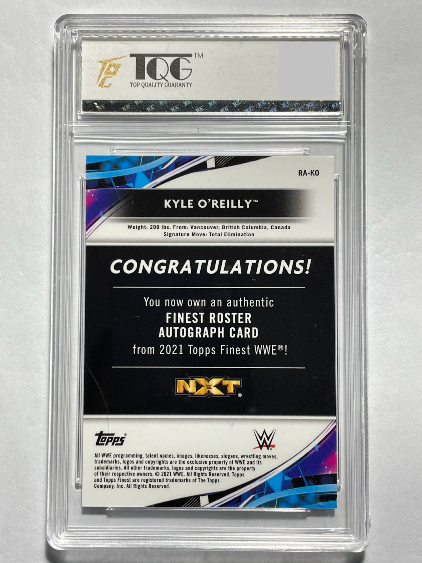 【德藏】·第5期 ·卡牌拍卖 -{ NBA,MLB,WWE···超多亲签卡 } 全场包邮 Topps 2021 WWE KYLE O' REILLY 50编 亲签限编卡 卡签 TQG 9.5 签名10