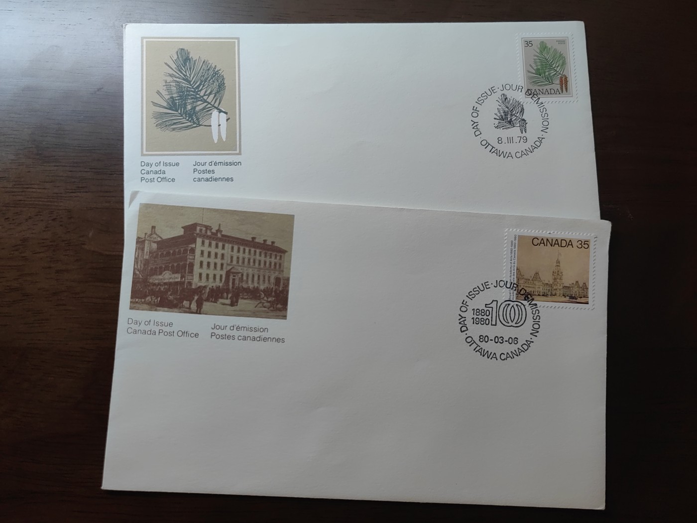 外国邮品精品专场（秒杀）第①②场 79-80年加拿大邮政局成立纪念邮封2件